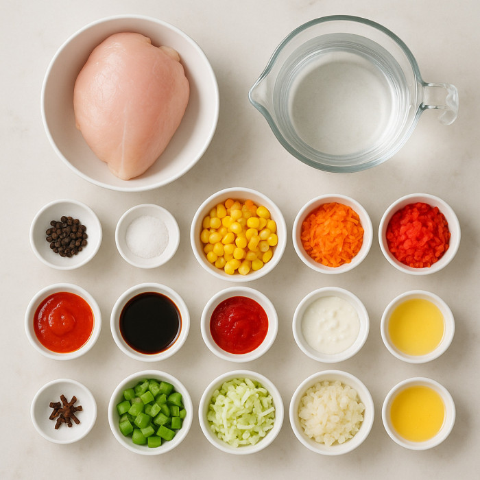 Chicken and Corn Chowder ingredients