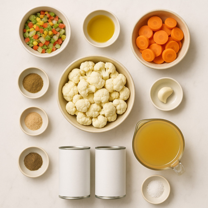 Golden Vegan Cauliflower Soup ingredients
