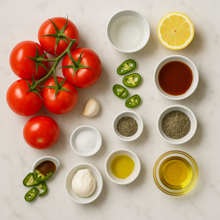 Burrata with a Bloody Mary Twist ingredients
