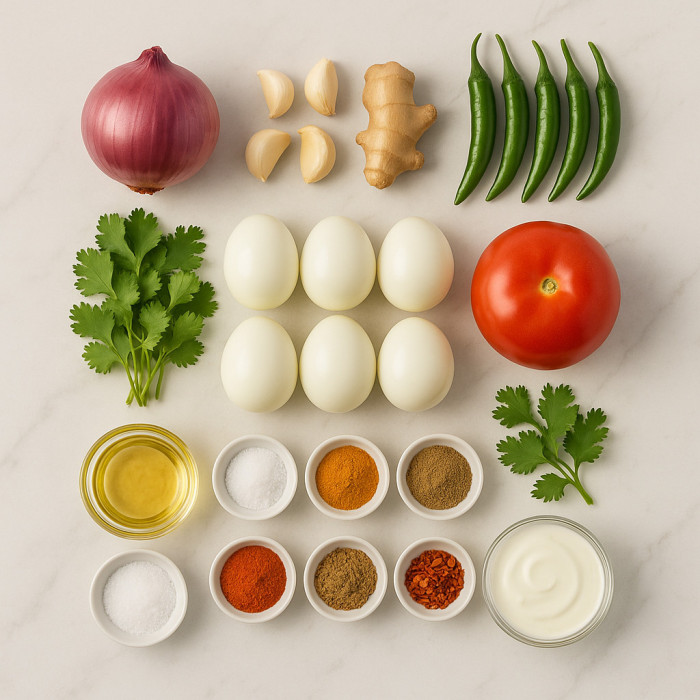 Creamy Egg Curry ingredients