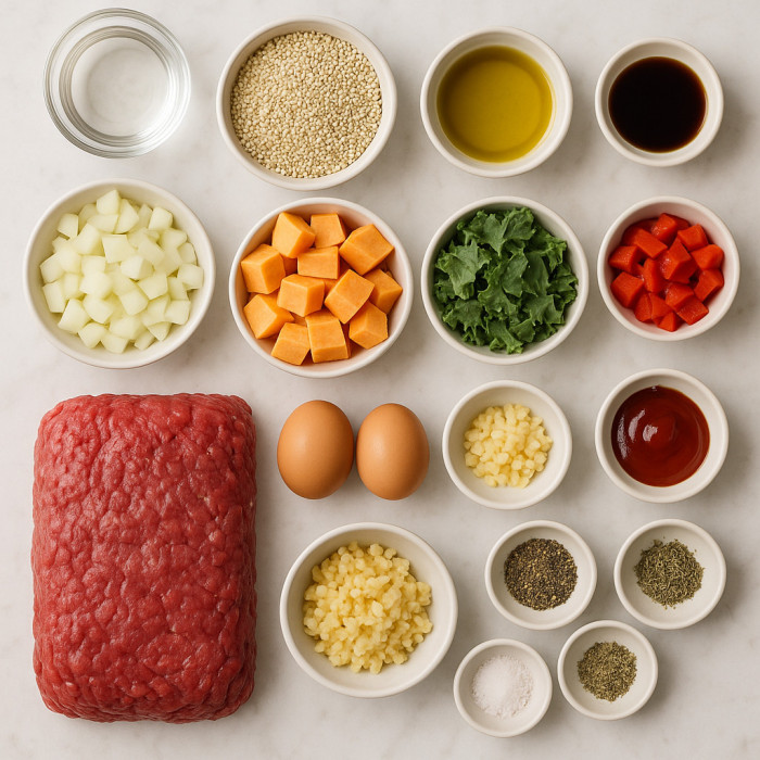 Buffalo Quinoa Meatloaf with Vegetables ingredients